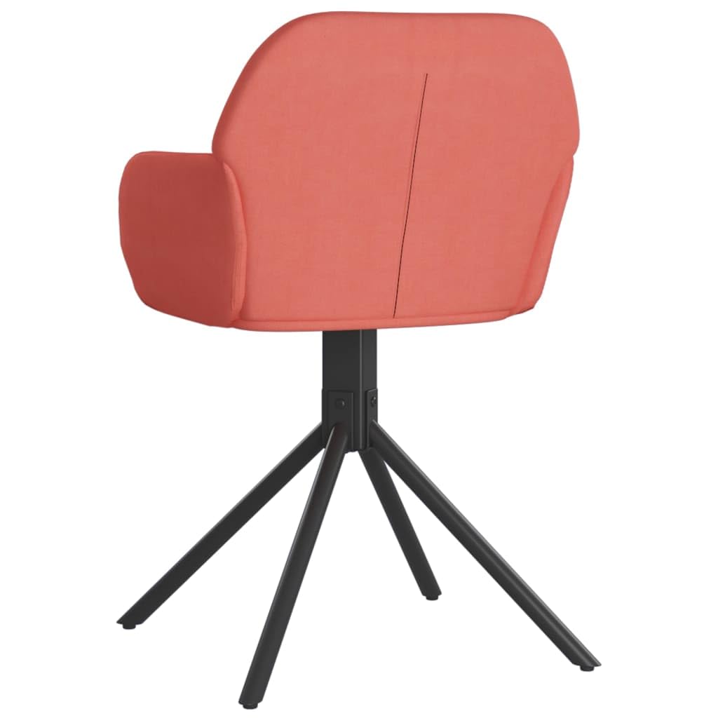 Krzesła do jadalni 2 szt. obrotowe różowe aksamit z metalowym stelażem i ergonomicznym oparciem, tapicerowane siedzisko, podłokietniki, 54 x 58,5 x 79,5 cm
