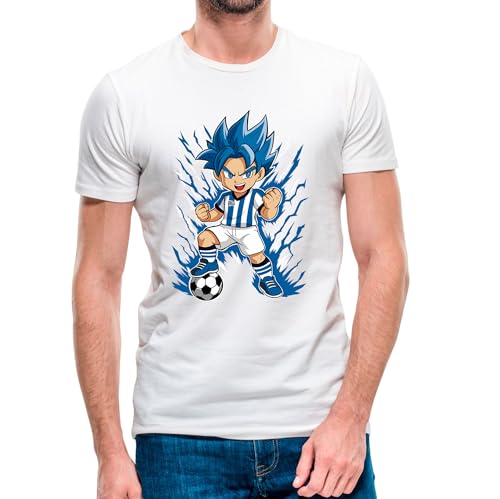Camiseta de niño de Manga Corta Goku Real Sociedad 25-26 (5- Camiseta niño 2 años)(Blanca Manga Corta)