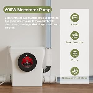 Simple Project Macerating Toilet 600w One Piece Upflush Toilet For Basement Powerful Quiet Macerating Toilet System With 3 Water Inlet Ac Vent