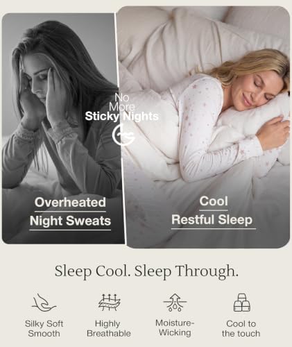 Image of GYS Bamboo Viscose Sleep Sets for Women Long Sleeve Crew Neck Pajama Sets with Pockets