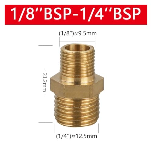 Conector de boquilla hexagonal BSP con rosca macho reductora de latón antilesiones por fugas 3