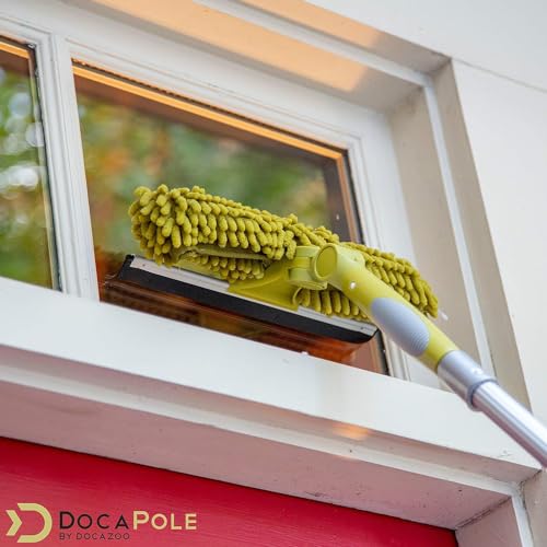 Image of DOCA Telescoping Pole 7-30 Ft - Extension Pole for Cleaning, Feather Duster, Window Washing Kit, Paint Roller, Window Squeegee - High Reach Extendable Kit for Indoor & Outdoor - Squeegee Dual Plane