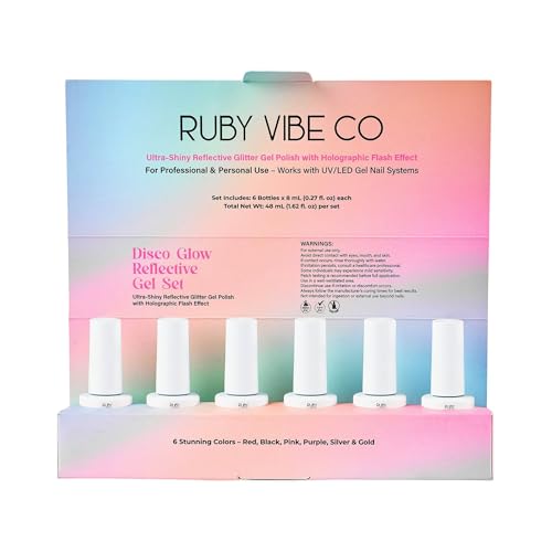 Set de 6 esmaltes de gel con brillo reflectante miniatura 2