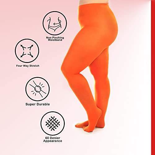 Image of Silky Toes Plus Size Tights for Women | 60D Soft Opaque Comfort Fit Pantyhose | Black or Colored 1-2 pairs | 1X-8X
