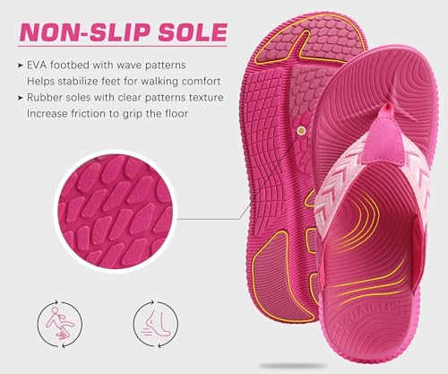 Image of KuaiLu Womens Orthotic Flip Flops with Arch Support Cushion Recovery Sandal