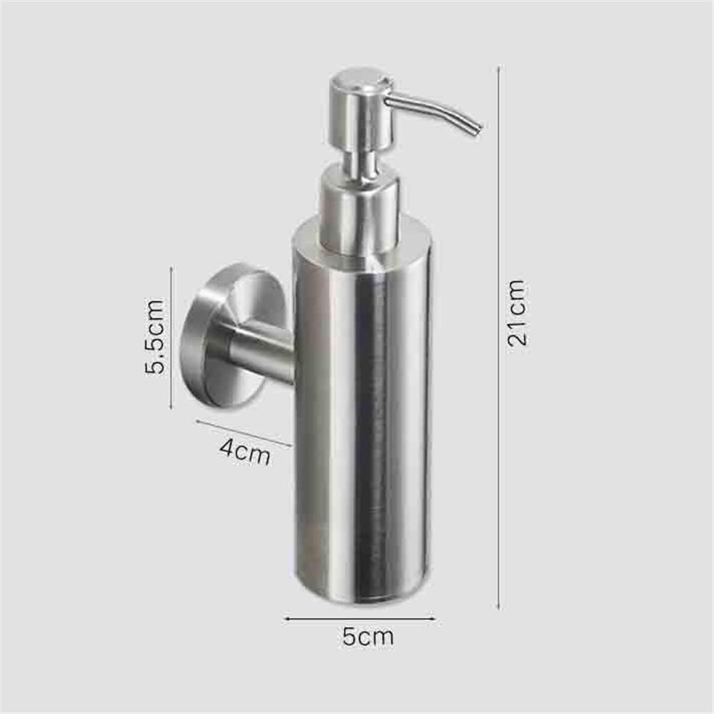 Distributeur de Savon Distributeur de savon mural en acier inoxydable Distributeur de lotion for salle de bain à presser Nécessite une installation par perforation Accessoire de Salle de Bain(Silver)