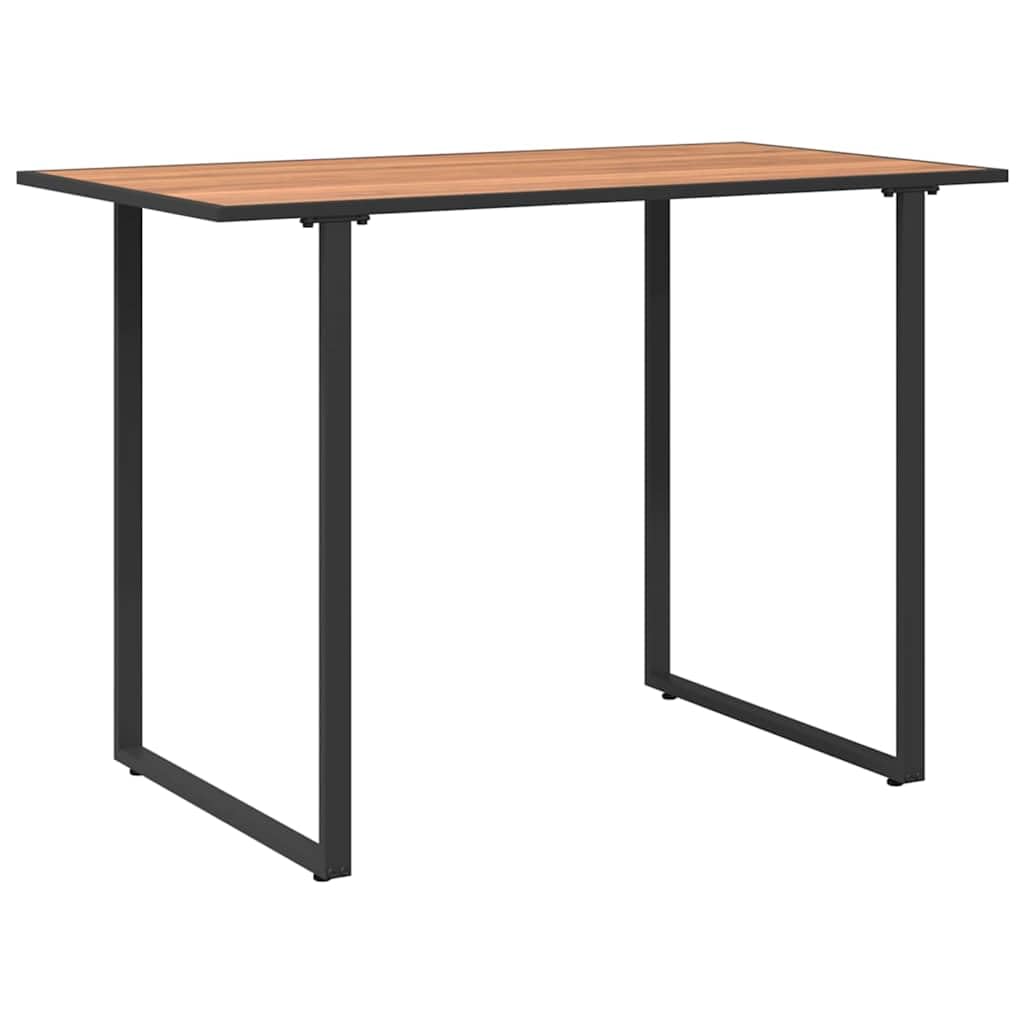 Tavolo da Giardino Marrone in Legno e Acciaio 100x55x70 cm | Ideale per pranzi all'aperto sul terrazzo, questo arredo offre un piano spazioso e una struttura stabile.