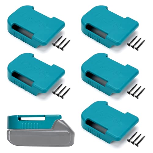 AIDUCHO 6 Stück Akkuhalter für Makita/Bosch Akku Batteriehalter Halterungen Gürtelclip Wandhalterung Akkuhalter Kompatibel mit Makita 18V Lithium Ion Akku BL1860 BL1850 BL1840 BL1830 BL1820 BL1815N