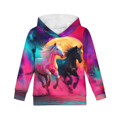 Image of GLUDEAR Teen Boys Girls Novelty Animal Galaxy Hoodies Sweatshirts Pullover