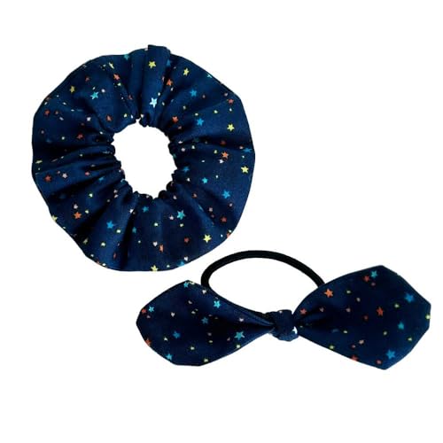 Handmade Scrunchies and Matching Bows - Perfect Pairings for Any Hairstyle! (Stars)