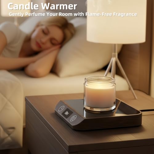 Image of Coffee Mug Warmer & Candle Warmer 2-in-1, Electric Cup Warmer for Desk | 6 Temperature Settings, LED Display, 12-Hr Timer & 4-Hr Auto Shut-Off, Gift for Coffee Lovers, Home Office & Desk Warmer
