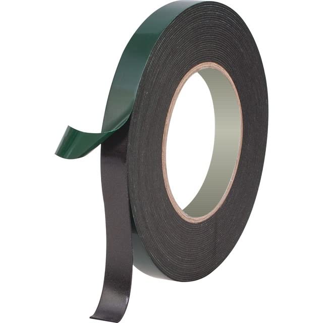 Çift Taraflı Köpük Bant Eva Montaj Bandı 18 mm x 10 Metre, Yeşil/Siyah