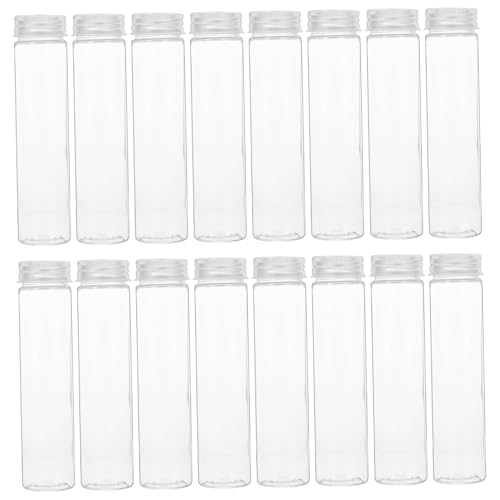 Unomor 16ct Plastic Vials Screw Caps 110ml 151 Tubes Leakproof for Chemistry Pharma Experiments
