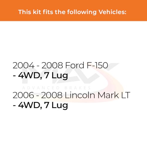 Image of Max Advanced Brakes Front Brake Kit Compatible With 2004 2005 2006 2007 2008 Ford F150 Compatible With Lincoln Mark LT Replacement Premium OE Disc Brake Rotors and Ceramic Brake Pads