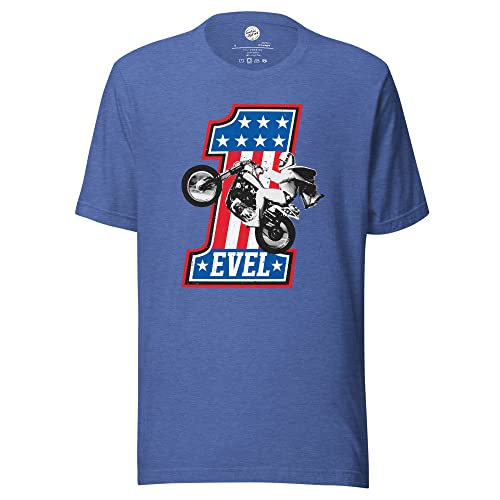 Evel Knievel - Join Our Team #1 Motorcycle Men's Tee in Royal Heather Blue-Available in Sizes Small-4XL - Main Image