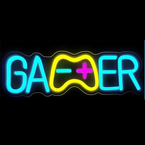 Image of LED Game Sign Game Zone Neon Signs Gaming Room Wall Art Decor Man Cave Lights Signs Gamer Home Bedroom Decoration USB Powered Brightness Adjustable