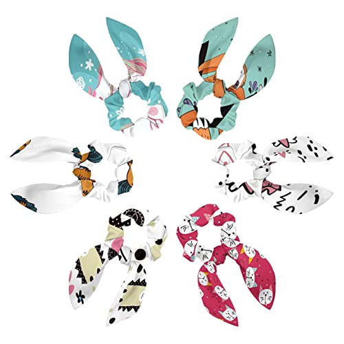 Foulard cheveux femme avec nœud en ruban : lot de 6 chouchous élastiques paresseux pour fille