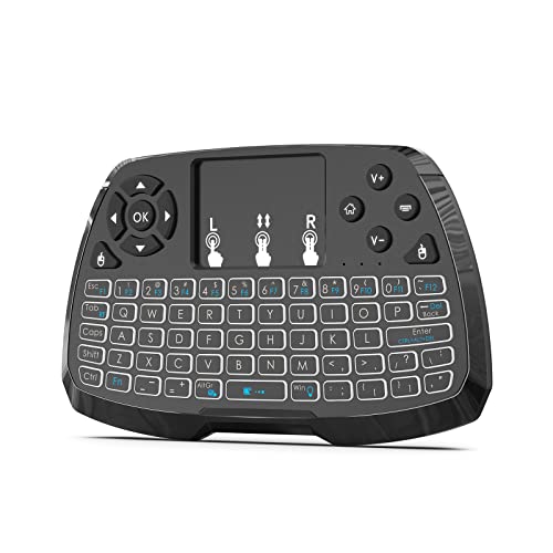 Mini tastiera wireless, tastiera wireless portatile 2.4G con touchpad, tastiera da gioco retroilluminata Air Mouse combinato, per HTPC, Smart TV, PC, laptop