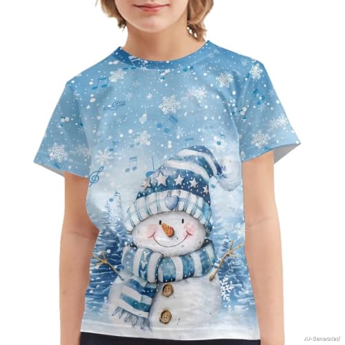 Image of Renewold Kids Novelty T-Shirt for Girls Boys Short Sleeve Crewneck Summer Tee Soft Breathable Graphic Shirt for Age 2-16