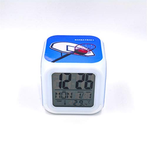 Egs New Basketball Game Digital Alarm Clock Blue Desk Table Led Alarm Clock Creative Personalized Multifunctional Battery Alarm Clock Special Toy Gift For Unisex Kids Adults #TOP2