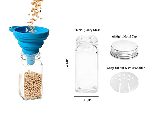 Gongshi 3 Tier Spice Rack Organizer With 21 Empty Spice Jars, 386 Spice Labels, Chalk Marker And Funnel Set For Countertop Cabinet Pantry Or Wall Door Mount - Black #TOP4