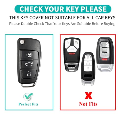 MILD EAST for Audi Key Fob Cover Compatible with A1 A3 Q3 Q7 R8 A6L TT 3 Button Flip Key Shell Case - Image 3