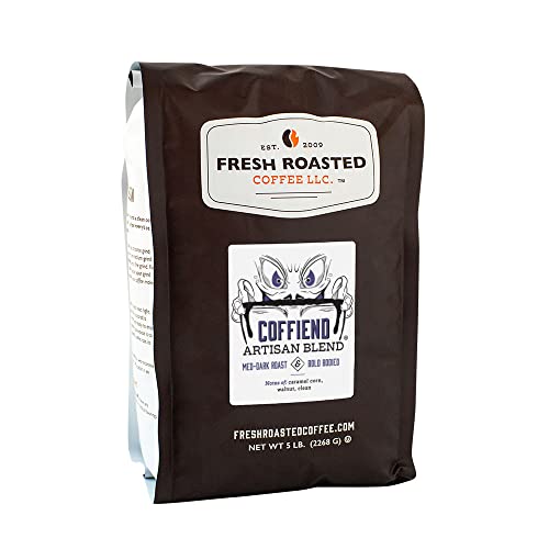 Fresh Roasted Coffee, Coffiend, 5 lb (80 oz), Med-Dark Roast, Kosher, Whole Bean Fresh Roasted Coffee, Coffiend, 5 lb (80 oz), Med-Dark Roast, Kosher, Whole Bean