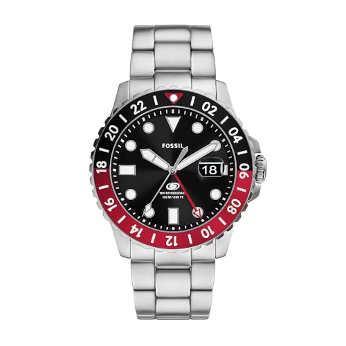 Fossil Herren Analog Quarz Uhr mit Edelstahl Armband FS6092