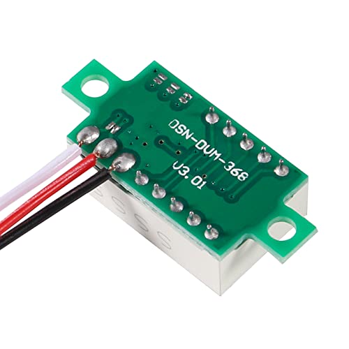Image of 0.36 inches 3-Wire LED Ultra-Small 0-30V DC Mini Digital Voltmeter Led Voltage Display Red /Blue /Green Three Colors Display (Pack of 3)
