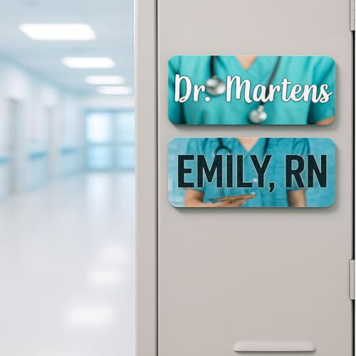 Imán personalizado para enfermera y doctor tamaño grande miniatura 5