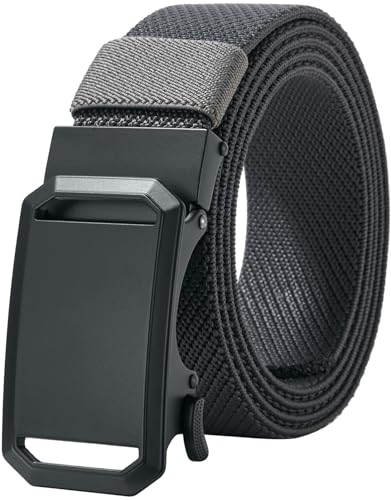 Image of LionVII Ratchet Elastic Stretch Belts, Belt for Men with Automatic Buckle for Men, Adjustable Trim to Fit 27-49 inch Waist
