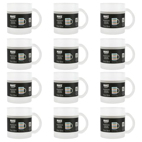 Set de 12 mugs de vidrio esmerilado 11oz para sublimación miniatura 1