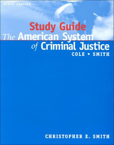 The American System of Criminal Justice Study G... 0534575579 Book Cover