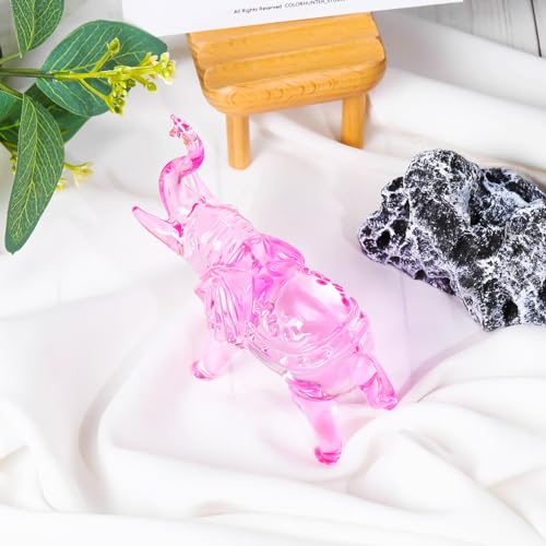 Image of YWHL Pink Crystal Elephant Figurine Gifts for Elephant Lovers, Glass Animals Statue Decor, Handmade Art Collectible Decoration for Home Table Centerpiece