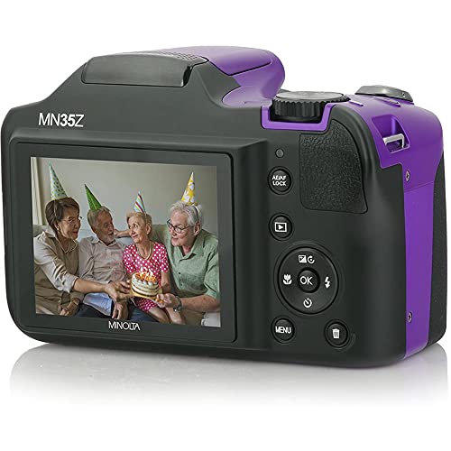 Minolta MN35ZBK Cámara de puente WiFi con zoom óptico de 20