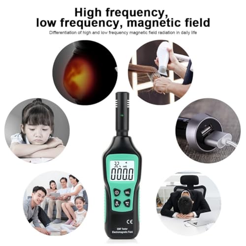Medidor EMF digital 3 en 1 con alarma y pantalla LCD miniatura 5