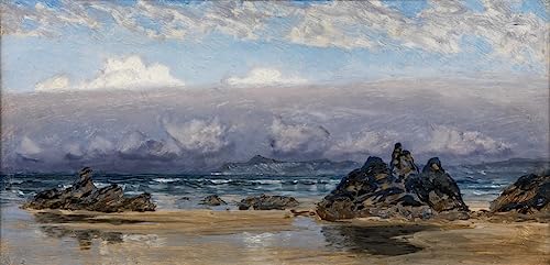 Lienzo decorativo premium Newquay de John Brett, pintura mural vintage de 60x90cm