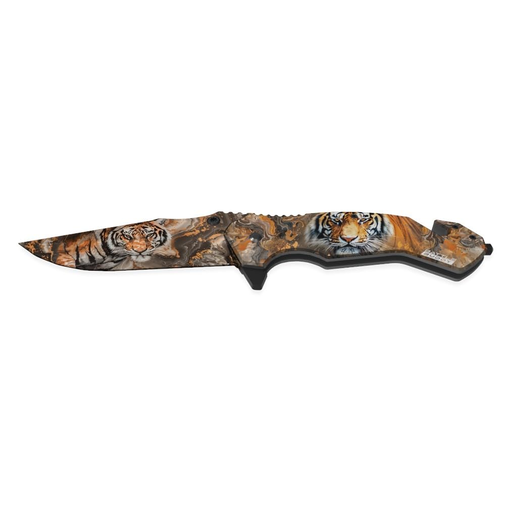 Outdoor Knives, Wildlife Pocket Knife, Digital Printing On Blade