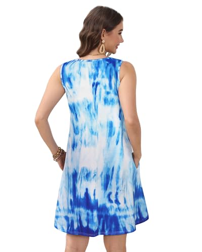 Image of CHICGAL Womens Summer Dresses Casual Sleeveless Loose T Shirt V Neck Sundress Swing Beach Cover Up with Pockets 2026