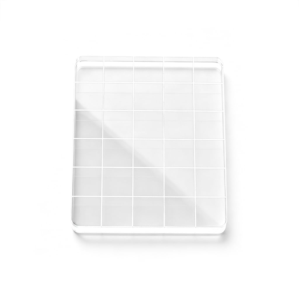 PANGBOER Transparent Acrylic Stamp Positioning Block for Silicone Stamps, Paper, Journaling and Card Making Projects Clear Acrylic Stamp Block Transparent Positioning Tool Stamping Alignment Paper
