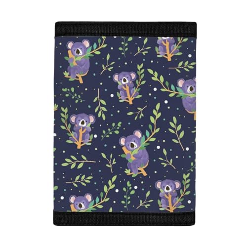 Koala Print Wallet for Kids for Teens Trifold Holder Large Capacity Pocket3
