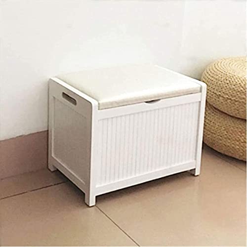 Banc de rangement d'entrée blanc pour optimiser les petits espaces - 4
