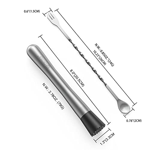 Cicike 8 Inches Stainless Steel Muddler And Mixing Spoon For Cocktails, Bar Tools And Accessories - Create Delicious Mojitos And Other Fruit Based Drinks #TOP7