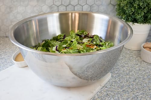 Image of Fox Run Stainless Steel Mixing Bowl, 10.75 Quart Capacity Large Metal Bowl