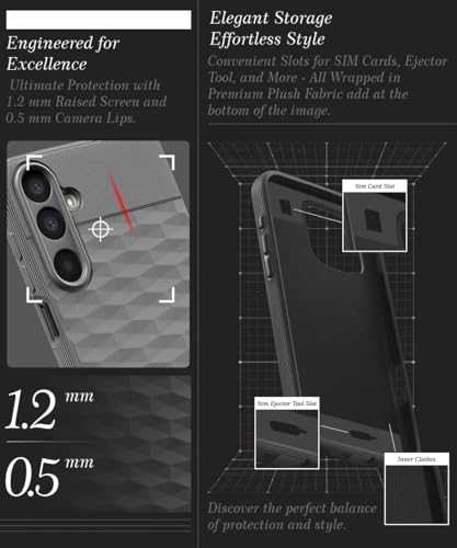 Image of WOW IMAGINE Back Cover for Samsung Galaxy A17 5G | Galaxy M17 5G | F17 5G with Hexa Cube Design | Slim Soft Rubberised Case | Inner Velvet Fabric | Flexible Mobile Case | Camera Protection - Grey