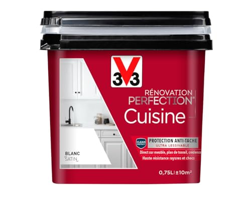 V33 Peinture de rénovation cuisine, Rénovation perfection Blanc satin 750ml