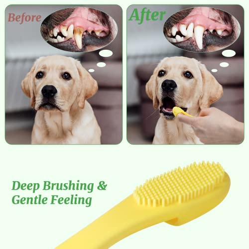 Felistory Dog Finger Brush Toothbrush Kit - Ergonomic Design, No Gum Damage, Soft Silicone Easily Clean Teeth Dirt- Suitable For Dental Care For Puppies, Cats And Small Pets (5) #TOP3