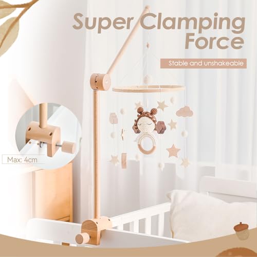image for HI BABY MONMENT Crib Mobile Arm - Rotating Baby Mobile Hanger, Natural
