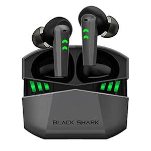 Black Shark Draadloze hoofdtelefoon met ultra-lage latentie van 35 ms, draadloze bluetooth-hoofdtelefoon met buitengewoon geluid, Bluetooth 5.2, 4 ultraheldere microfoons, IPX5 waterdicht, gebruiksduur 20 uur