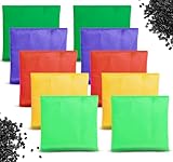 【Farben und Größe】10 Stück XINFAQAQ Bunte Toss Game Sitzsack 10x10 cm, Orange *2, Rot *2, Grün * 2, Blau * 2, Hellgrün * 2. Ausreichende Mengen und Farben sind genug, um Ihre Bedürfnisse zu erfüllen.